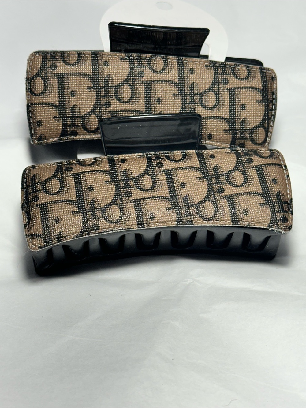 Beige & Brown Designer Inspired Hair Claw Clip | Large Hair Accessory